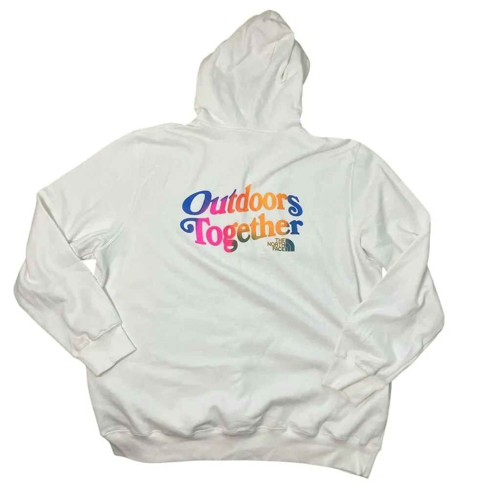 The North Face‎ White Graphic Pullover Outdoors Together Hoodie  *READ*